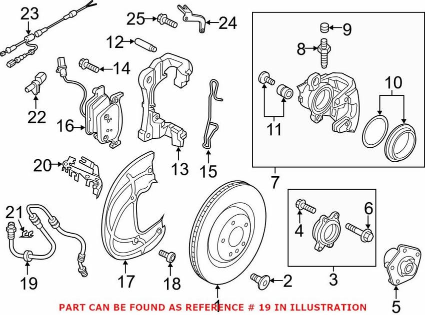 Audi Brake Hose - Front Passenger Side (637mm) 8W0611708G